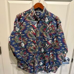 Vintage Levi's Dockers Redhead Ducks Button Down Men's Long Sleeve Shirt Medium